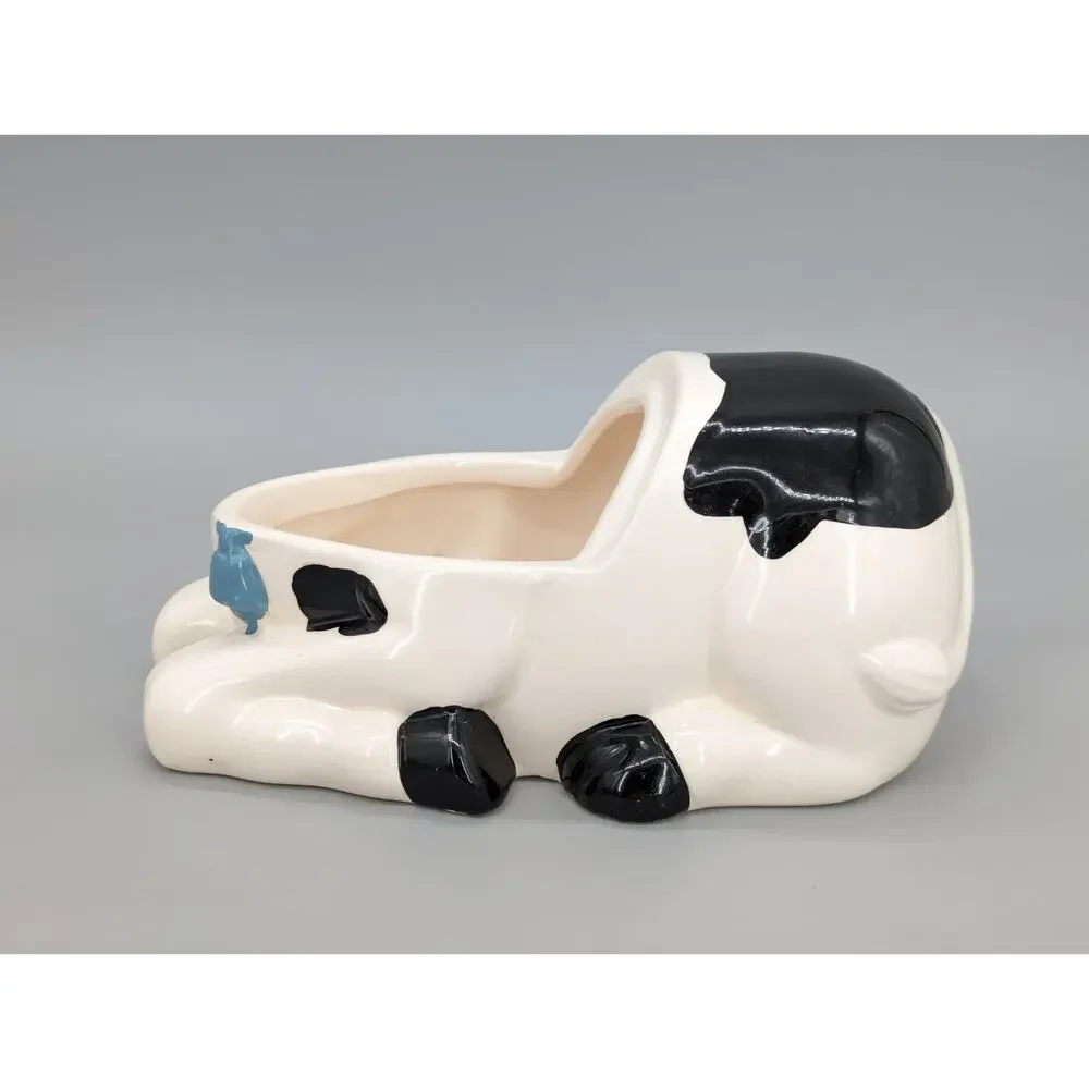 Vintage Ceramic Black White Farm 11
